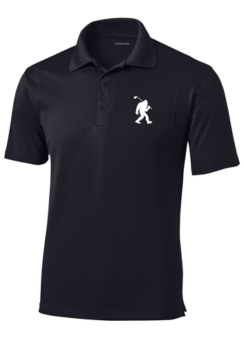 Trenz Shirt Company Bigfoot Golf Funny Embroidered Golf Polo American Flag Sleeve