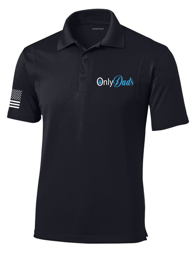 Trenz Shirt Company OnlyDads Funny Embroidered Golf Polo American Flag Sleeve Trenz Shirt Company OnlyDads Funny Embroidered Golf Polo American Flag Sleeve