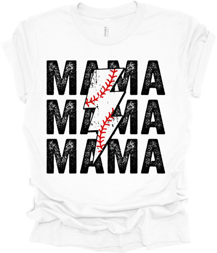 Trenz Shirt Company Baseball Mama Stacked Womens Short Sleeve T-shirt