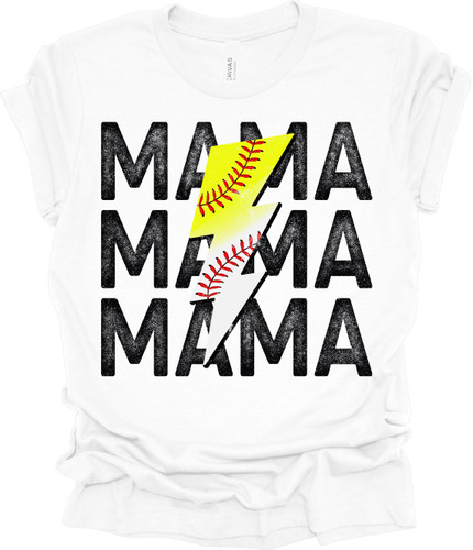 Trenz Shirt Company Baseball and Softball Mama Stacked Womens Short Sleeve T-shirt