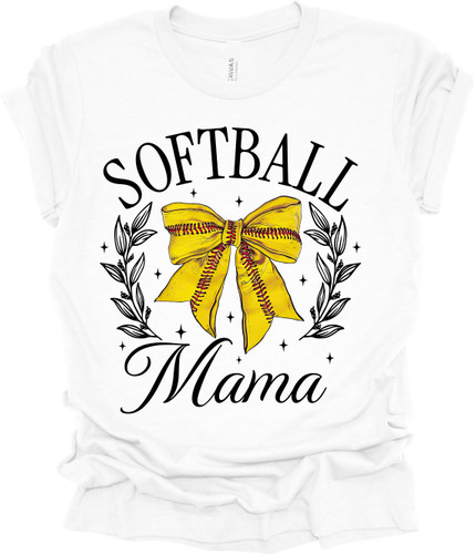 Trenz Shirt Company Softball Mama Bow Womens Short Sleeve T-shirt Trenz Shirt Company Softball Mama Bow Womens Short Sleeve T-shirt