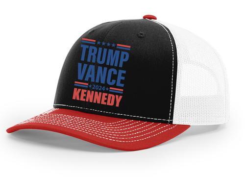 Trenz Shirt Company Mens Kennedy Trump Vance Stars Mesh Back Trucker Hat Trenz Shirt Company Mens Kennedy Trump Vance Stars Mesh Back Trucker Hat