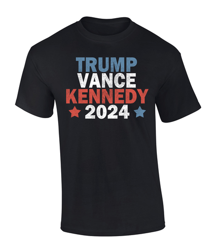 Trenz Shirt Company Mens Distressed Trump Vance Kennedy MAHA Short Sleeve T-Shirt Trenz Shirt Company Mens Distressed Trump Vance Kennedy MAHA Short Sleeve T-Shirt