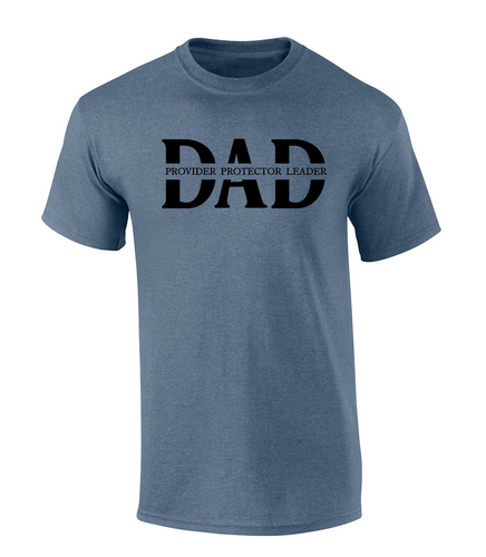 Father's Day Mens Provider Protector Leader Inspirational Thoughful Heather Indigo Mens Short Sleeve T-Shirt