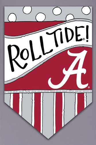 Magnolia Lane NCAA  AL Alabama Football House Flag, Dots and Stripes