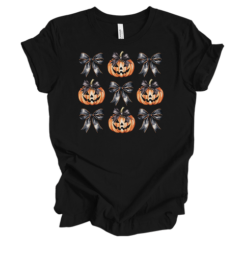 Trenz Shirt Company Women's Cute Halloween Pumpkins & Pink Bows Short Sleeve T-Shirt Trenz Shirt Company Women's Cute Halloween Pumpkins & Pink Bows Short Sleeve T-Shirt