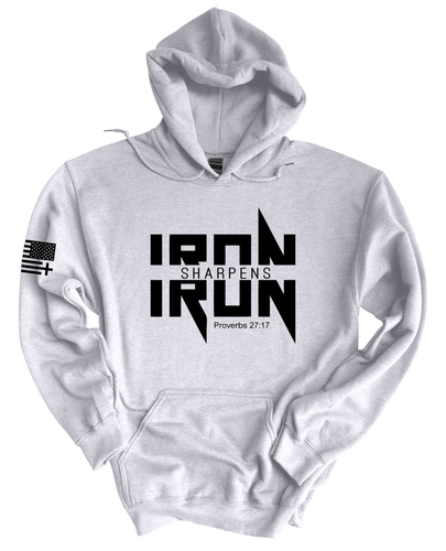 Trenz Shirt Company Iron Sharpens Iron Proverbs 27:17 Heavy Metal Logo Mens Hoodie Trenz Shirt Company Iron Sharpens Iron Proverbs 27:17 Heavy Metal Logo Mens Hoodie