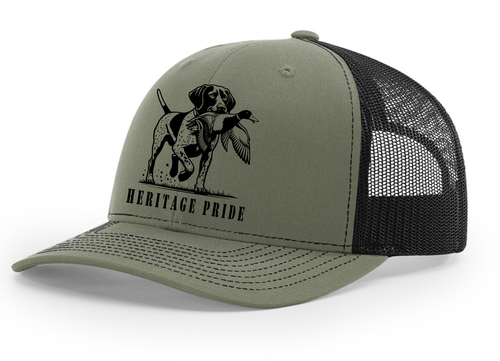 Heritage Pride Mens German Short Hair Duck Hunting Embroidered Mesh Back Trucker Hat