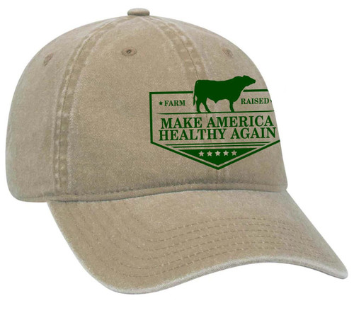 Trenz Shirt Company MAHA Hat Make America Healthy Again Farm Raised Beef Twill Dad Hat Baseball Cap