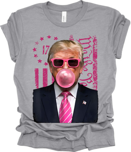 Trenz Shirt Company Womens Trump We The People Pink Bubble Gum Ladies Short Sleeve T-shirt
