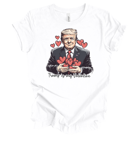 Trenz Shirt Company Women's Funny Trump My Valentine Hearts Short Sleeve T-Shirt