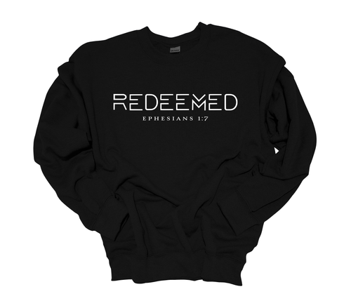 Trenz Shirt Company Christian Redeemed Ephesians 1:7 Scripture Long-Sleeve Crewneck Sweatshirt
