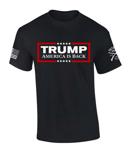 Trenz Shirt Company Mens Trump Tshirt Trump America Is Back Short Sleeve T-shirt