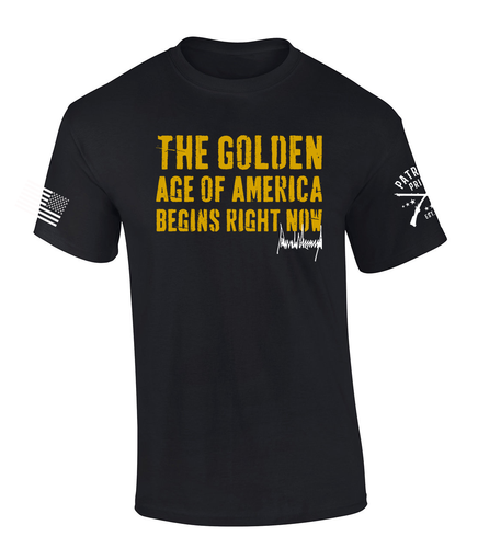 Patriot Pride Mens Trumps Signature The Golden Age Of America Begins Right Now Short Sleeve T-Shirt