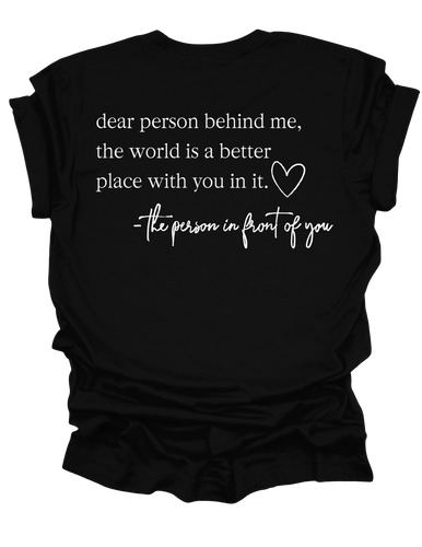 Trenz Shirt Company Womens Mental Health Dear Person Behind Me Short Sleeve T-Shirt