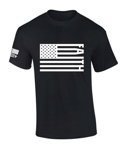 Trenz Shirt Company Mens Christian Tshirt Patriotic American Flag Faith Jesus Short Sleeve T-shirt