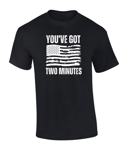 Trenz Shirt Company Distressed American Flag You've Got Two Minutes Kash Quote Short-Sleeve T-shirt Graphic Tee