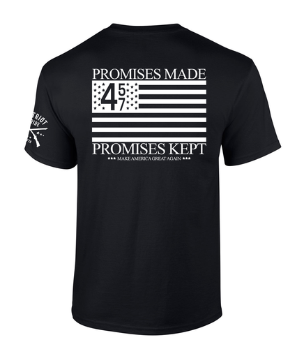Patriot Pride Trump 45-47 American Flag Promises Made Promises Kept Short-Sleeve T-shirt