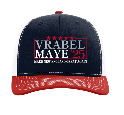 Trenz Shirt Company Mens Vrabel Maye 2025 Make New England Great Again Mesh Back Trucker Hat