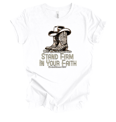 Trenz Shirt Company Fear Not Stand Firm In Your Faith Corinthians 16:13 Womens Christian Short Sleeve T-shirt