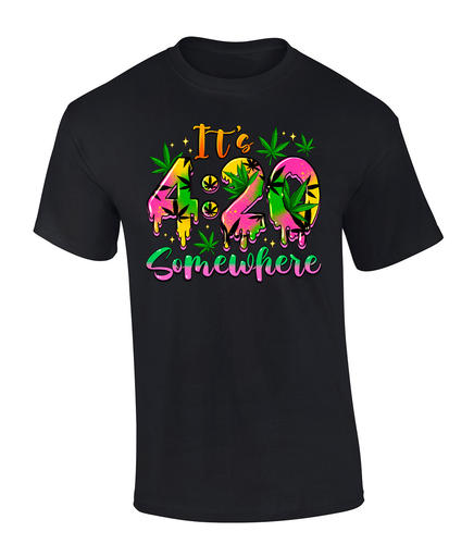 Trenz Shirt Company It's 4:20 Somewhere Mens Marijuana Short-Sleeve Graphic T-Shirt