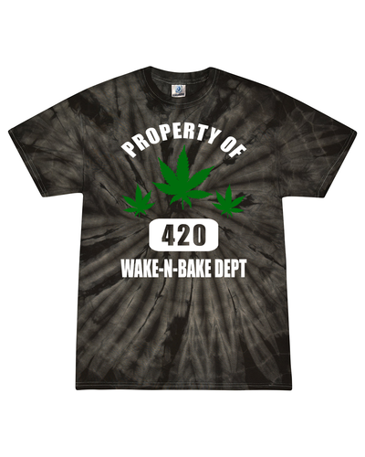 Trenz Shirt Company Mens Property Of Wake N' Bake Department 420 Cannabis Short Sleeve Tshirt