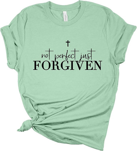 Womens Christian Tshirt Not Perfect Just Forgiven Short Sleeve T-Shirt