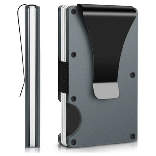 Trenz Shirt Company Minimalist Aluminum Wallet – RFID Blocking with Metal Money Clip for Men