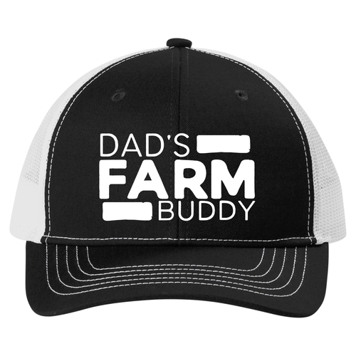 Trenz Shirt Company Youth Embroidered Mesh Back Trucker Hat - Dad's Farm Buddy Design Trenz Shirt Company Youth Embroidered Mesh Back Trucker Hat - Dad's Farm Buddy Design