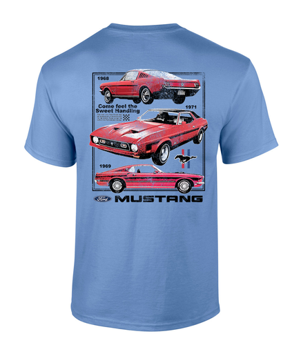 Trenz Shirt Company Triple Mustang 1968, 1968, 1971, Come Feel The Sweet Handling Short-Sleeve Mens T-Shirt