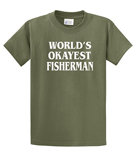 World's Okayest Fisherman T Shirt Funny Tee for Fishing military World's Okayest Fisherman T Shirt Funny Tee for Fishing military