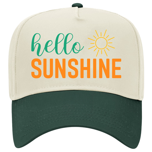 Trenz Shirt Company Women's Embroidered Otto Cap 5 Panel Mid Profile Baseball Cap - Hello Sunshine Design