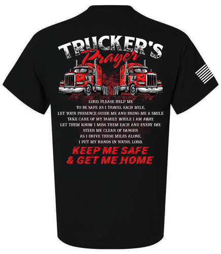 Trenz Shirt Company Mens Graphic T-Shirt - Trucker's Payer, Keep Me Safe & Get Me Home Design Trenz Shirt Company Mens Graphic T-Shirt - Trucker's Payer, Keep Me Safe & Get Me Home Design