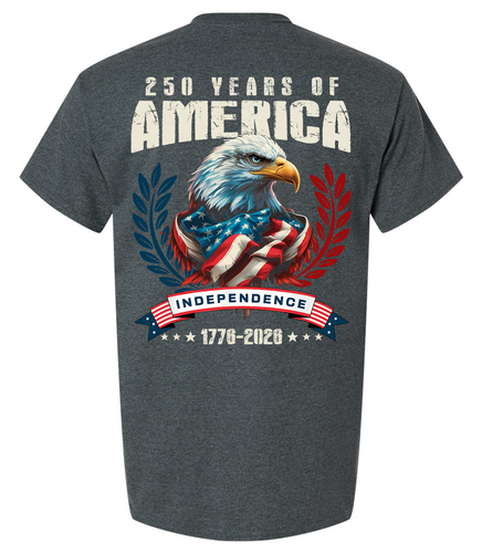 Patriot Pride Men's Graphic T-Shirt - 250 Years of American Independence, Eagle Wrapped In Flag Design Patriot Pride Men's Graphic T-Shirt - 250 Years of American Independence, Eagle Wrapped In Flag Design