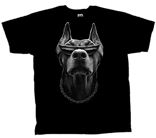 Dobermen Pinscher T-shirt Devil Dog wearing Shades Funny Humorous Dog Tee Dobermen Pinscher T-shirt Devil Dog wearing Shades Funny Humorous Dog Tee