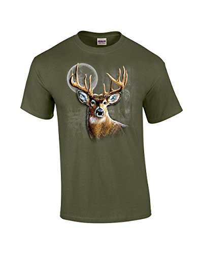 Whitetail Deer in Wilderness Adult Tee Shirt Military Whitetail Deer in Wilderness Adult Tee Shirt Military