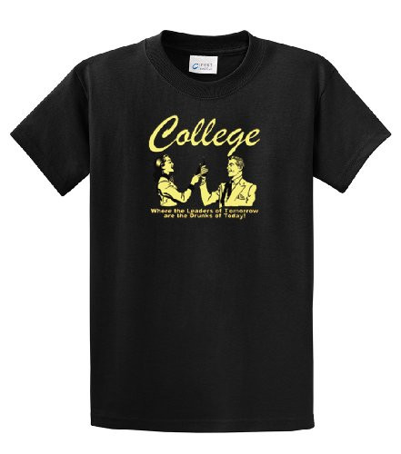 Funny Tee Shirt College Leaders of Tomorrow Drunks of Today Black