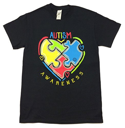 Girlie Girl Originals Youth Autism Awareness Puzzle Heart Tee Shirt Black Girlie Girl Originals Youth Autism Awareness Puzzle Heart Tee Shirt Black
