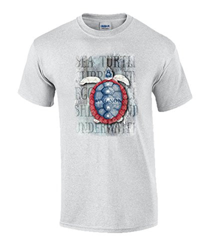 Patriotic American Sea Turtle Adult Short Sleeve Tee Shirt Ash Patriotic American Sea Turtle Adult Short Sleeve Tee Shirt Ash