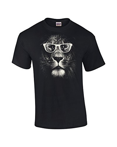 Cool Lion With Glasses Sunglasses Wild Animal Shades Men's Funny King of the Jungle Lioness Tiger Wildlife Tee