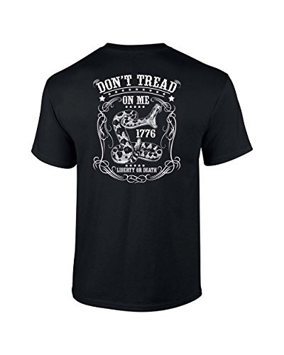 Dont Tread On Me Tee Shirt 1776 Liberty Or Death Black