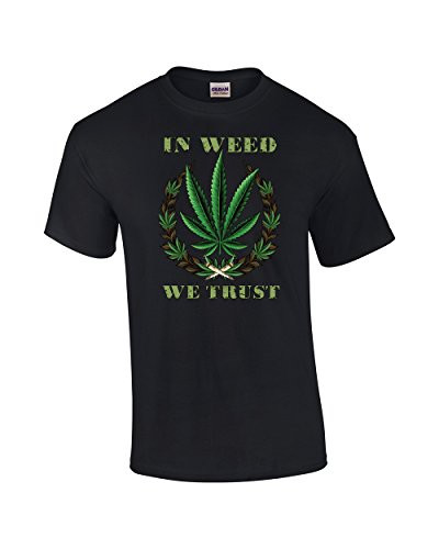 in Weed We Trust Marijuana Adult Tee Shirt Black in Weed We Trust Marijuana Adult Tee Shirt Black