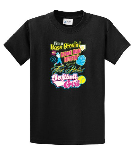 Softball Short Sleeve T-shirt I'm A Base Stealin, Home Run Hittin