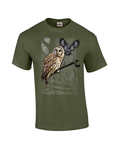 Owl Wilderness Adult Tee Shirt Military Owl Wilderness Adult Tee Shirt Military
