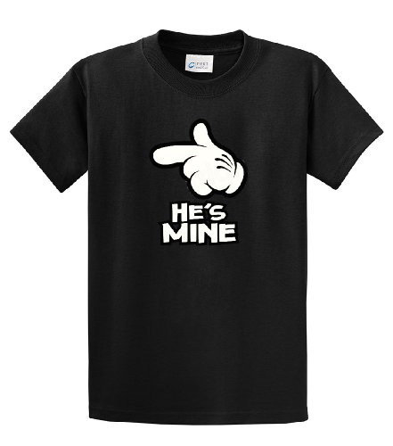 He's Mine with Finger Pointing Tee Shirt Black
