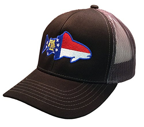 Heritage Pride Georgia State Flag Trout Embroidered Trucker Hat Heritage Pride Georgia State Flag Trout Embroidered Trucker Hat