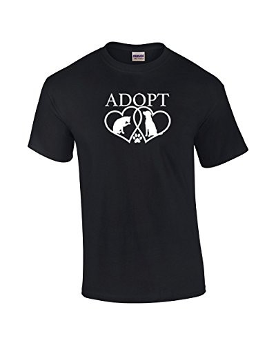 Adopt Animals Heart Love T-shirt Dog Puppy Rescue K9 Cat Kitten Pets Cute Fur baby Bark Meow