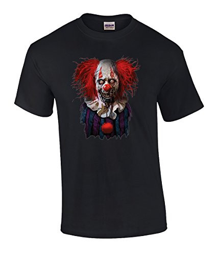 Funny Scary Zombie Clown Halloween Short Sleeve Graphic Adult Tee Shirt Black Funny Scary Zombie Clown Halloween Short Sleeve Graphic Adult Tee Shirt Black