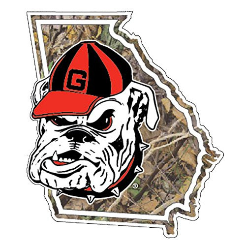 Georgia Bulldogs Mini Camo State Outline with Bulldog Decal