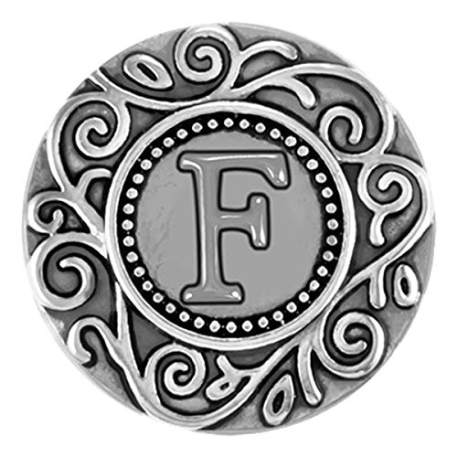 Ginger Snaps FILIGREE INITIAL F SNAP SN33-32 Interchangeable Jewelry Snap Accessory Ginger Snaps FILIGREE INITIAL F SNAP SN33-32 Interchangeable Jewelry Snap Accessory